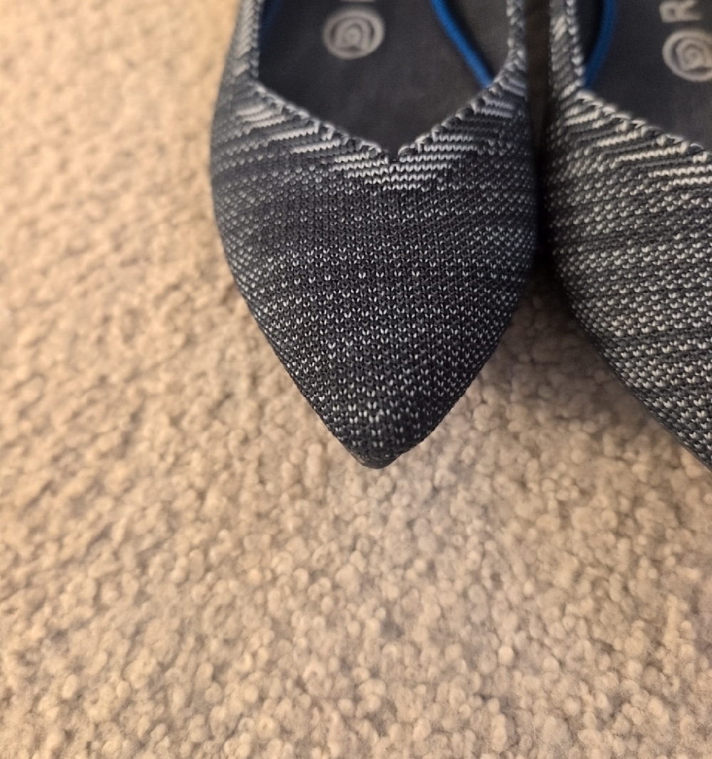 Rothy's Granite Heather Pointed-Toe Knit Flats Size 7 - Picture 3 of 11